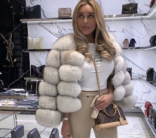 Faux Fur Open Front Bubble Coat