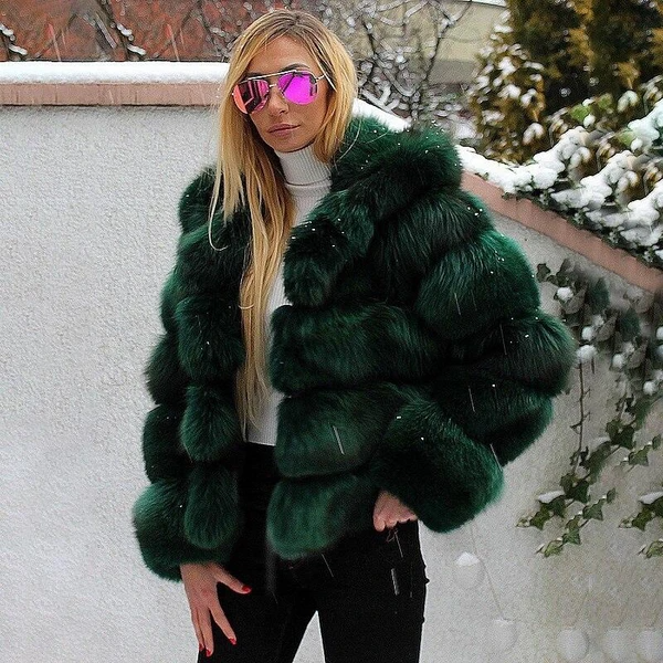 Luxury Bubble Faux Fur Hooded Coat