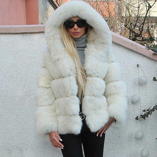 Luxury Bubble Faux Fur Hooded Coat