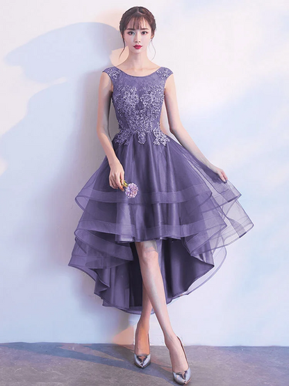 Lace Applique Sleeveless Mermaid Midi Homecoming Dress