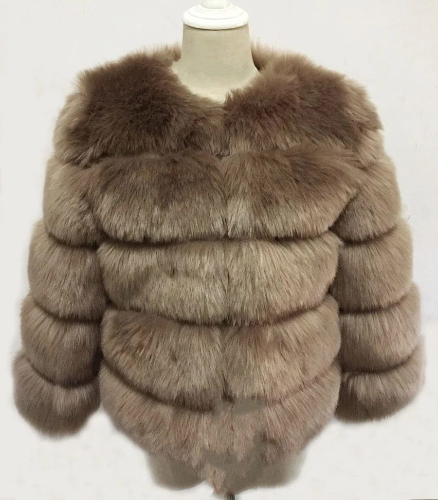 Faux Fur Open Front Bubble Coat