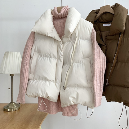 Stand-Up Collar Puffer Vest Jacket