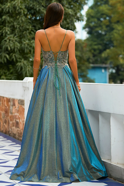 Spaghetti Strap Sleeveless Long Prom Dress