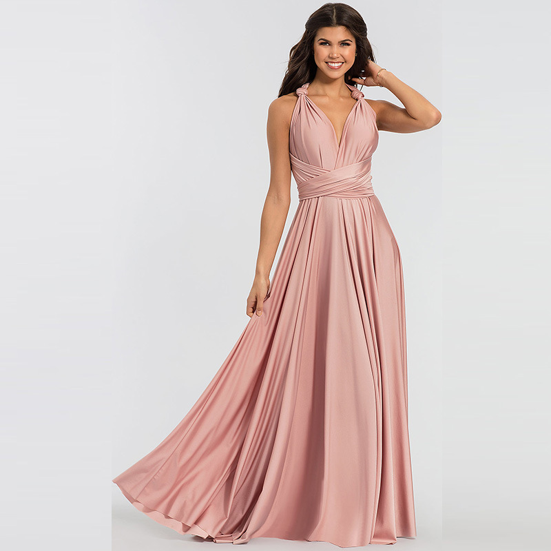 Sleeveless Backless Pleated Long Evening Dress