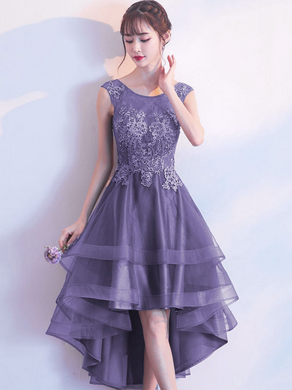 Lace Applique Sleeveless Mermaid Midi Homecoming Dress