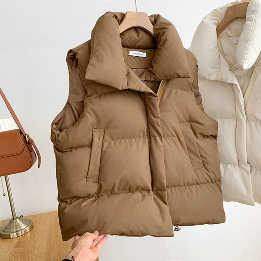 Stand-Up Collar Puffer Vest Jacket