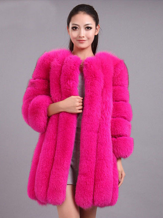 Open Front Fur Long Coat