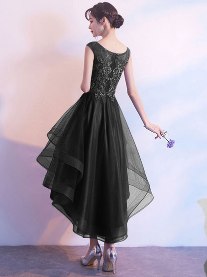 Lace Applique Sleeveless Mermaid Midi Homecoming Dress